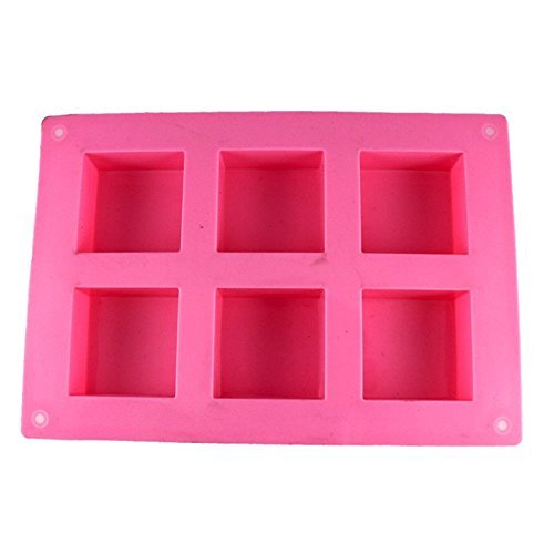 WICOO 6-Cavity Petite Silicone Mold for Soap, Bread, Loaf, Muffin, Brownie, Cornbread, Cheesecake, Pudding, and...