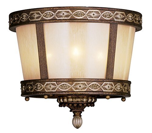 Livex Lighting 8860-64 Seville 3 Light Ceiling Mount in Palacial Bronze with Gilded Accents by Livex Lighting