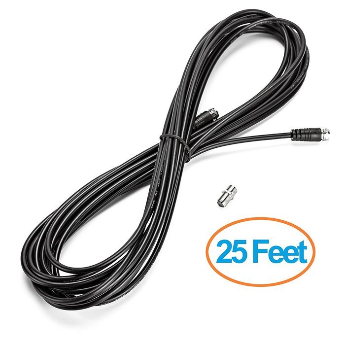 ViewTV Coaxial Cable (50 Feet) with Coaxial Coupler - Extend Your Digital TV Antenna Cable N2
