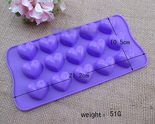 Lariy 15 grid safe Silica gel Heart-shaped mold DIY Chocolate party cake Baking mold