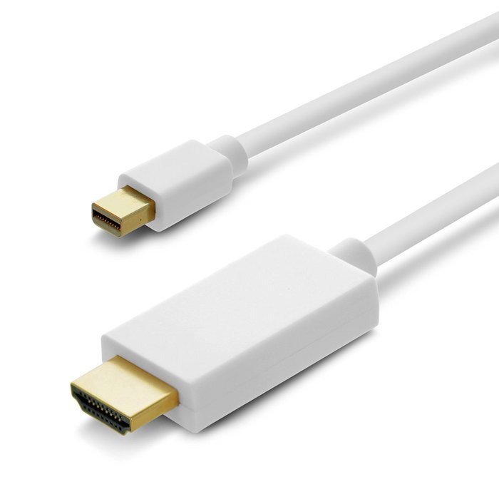 Gearit Mini Displayport Thunderbolt Port Compatible To Hdmi Hdtv Cable Gold Plated Ft White