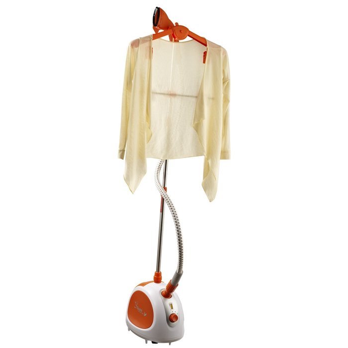 HomCom 40 Ounce Adjustable Upright Fabric Garment Steamer - Orange N5