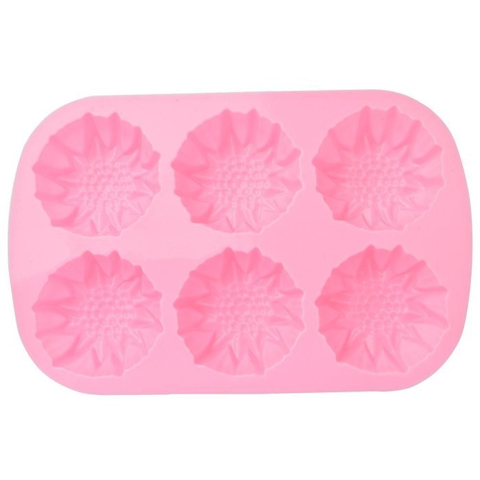EVTECH(TM) 6 Cavity Sunflower Style Silicone Gel Non Stick Cake Bread Mousse Biscuit Ice Pudding Mold Chocolate... N7