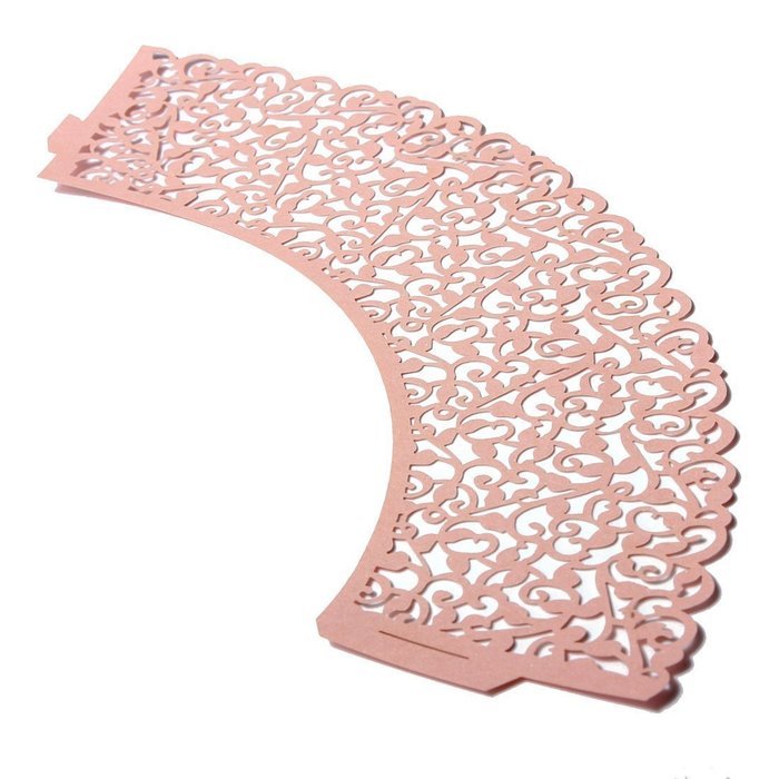 Baloray 12pcs gold Filigree Little Vine Lace Laser Cut Cupcake Wrapper Baking Cup Muffin Case Trays Wedding Birthday... N3