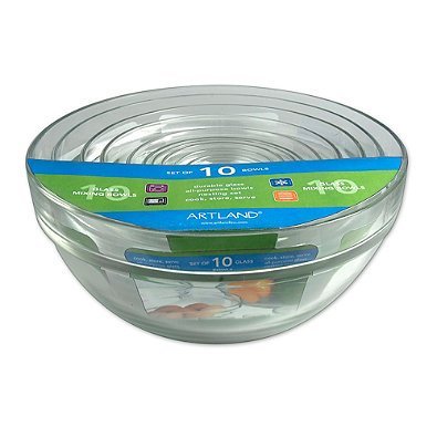 Tempered Glass Mixing Bowls (Set of 10) N2