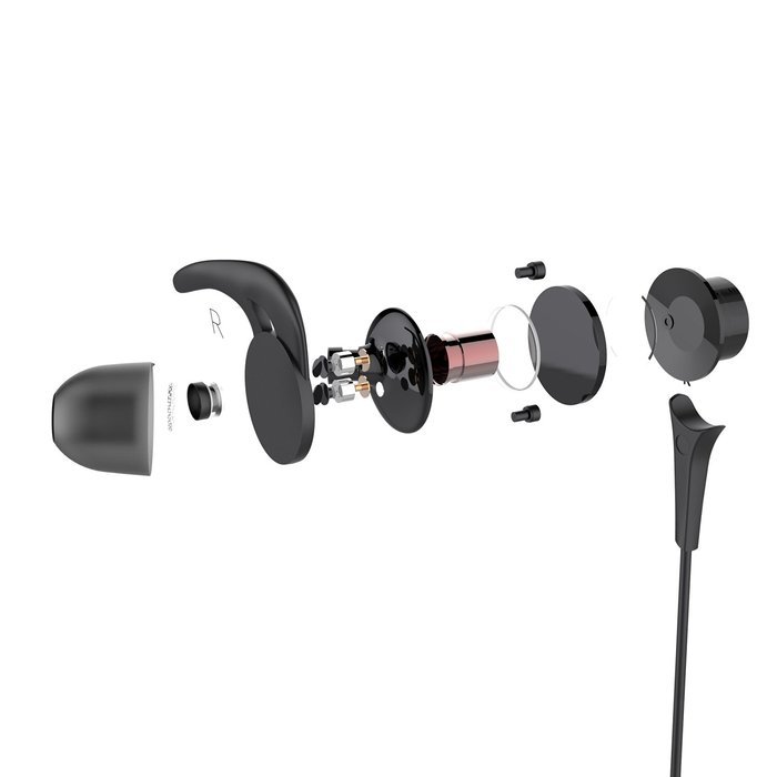 Vomach Earhook Headphones In Ear Earbuds for Running Wired Earphones with Mic Cable Clip Included Black N5