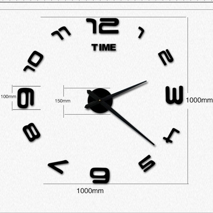 MuLuo Creative Numbers Wall Clock DIY Acrylic Mirror Wall Stickers Watches For Living room gold N2