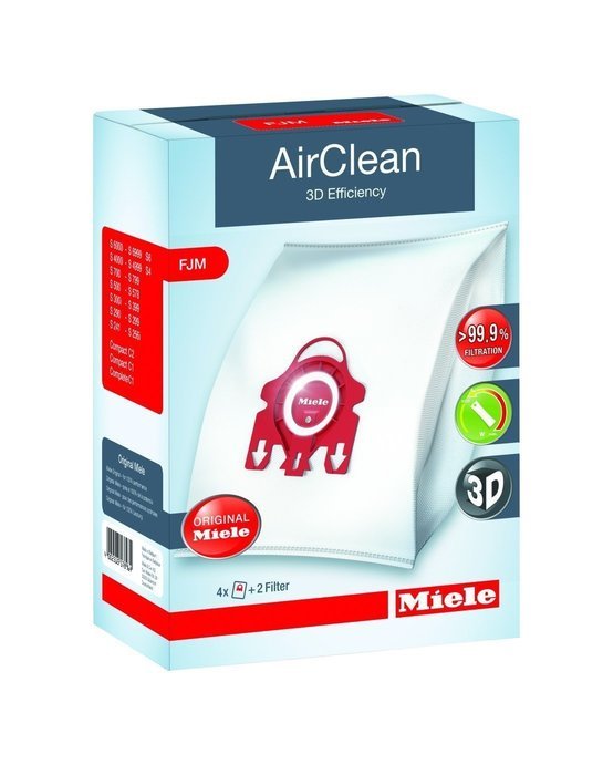 Miele GN Replacement Dustbags (4 AirClean FilterBags, 1 motor protection filter, 1 AirClean Filter) N3