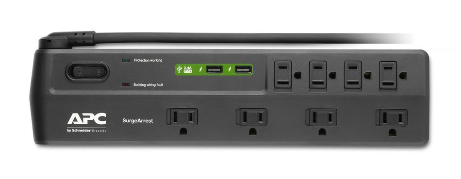 APC P8VT3 SurgeArrest 8-Outlet with Telephone and Coaxial Protection N7