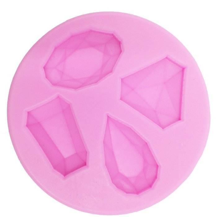 Funshowcase 4 Cavities Gems Silicone Mold for Cake Decorating, Crafting, Polymer Clay, Resin