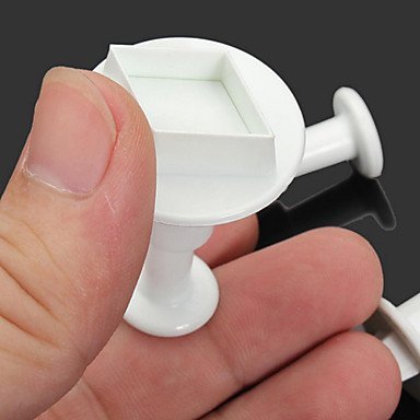 Sher Diamond Rhombus Cake Cookie Plunger Sugarcraft Cutters Fondant Tool Cake Decorating Mold,Set of 4