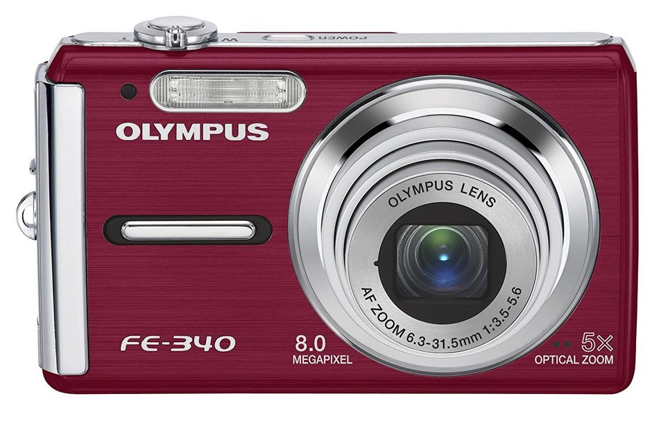 Olympus FE-340 8MP Digital Camera with 5x Optical Zoom (Red) N3