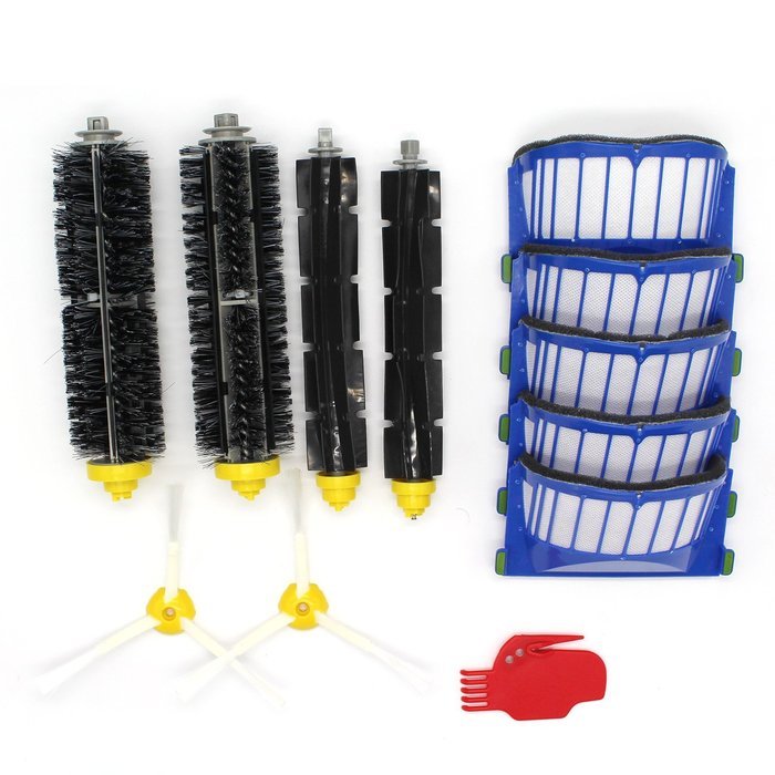 Raogoodcx&reg; Side Brush & Hepa Filters & Bristle Brush & Flexible Beater Brush Replacement For iRobot Roomba 500... N4