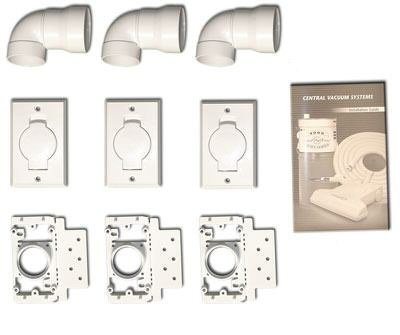 Standard 3-Inlet Kit for a Central Vacuum System
