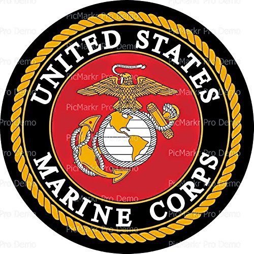 1/4 Sheet Cake - United States Marine Corps Emblem - Edible Cake or Cupcake Topper - D10082