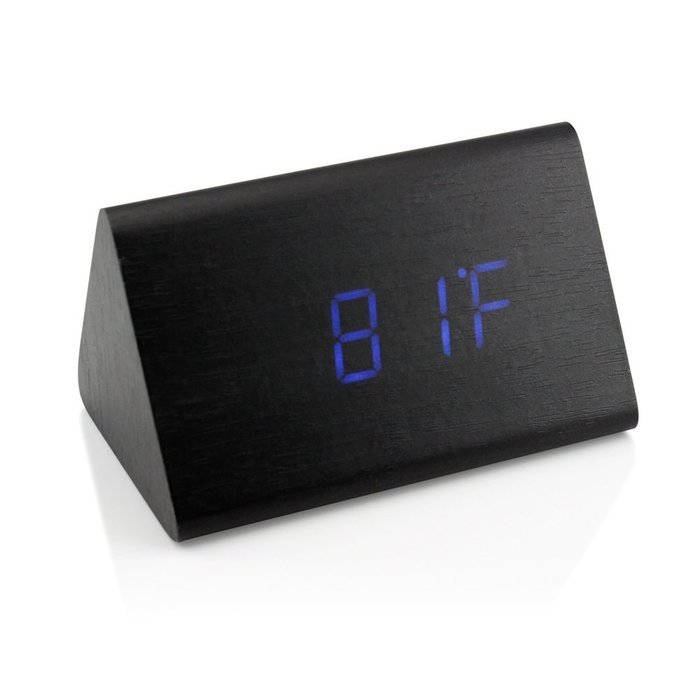 GEARONIC TM Modern Triangle Wood LED Wooden Alarm Digital Desk Clock Thermometer Classical Timer Calendar Updated... N13