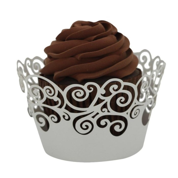 DZT196850PCS Filigree Little Vine Lace Wrapper Cut Cupcake Wrapper Liner Baking Cup Muffin Case Trays Wedding... N2