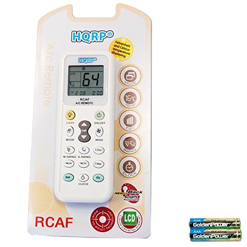 HQRP Universal Remote Control for Fedders AZ7Y12F7A AZ7Y15F2A AZ7Y18F7A AZER24E7A AZET12W7A AZEY08F2A AZEY12F7A... N3