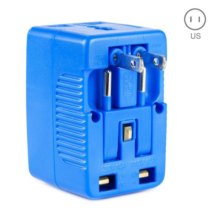 Yubi Power Dual Outlet Travel Adapter with 2 Universal Outlets - Built In Surge Protector and Neon Light Indicator...