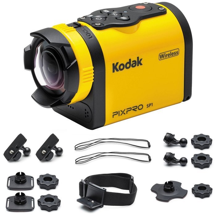 Kodak PixPro SP1 Video Action Camera Camcorder - Aqua Sport Pack with Handlebar, Wrist & Suction Cup Mounts +...