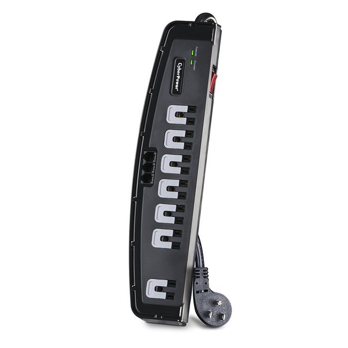 CyberPower CSP606T Surge Protector 6-Outlets 6-Ft Cord and TEL Protection 1350 Joules N4