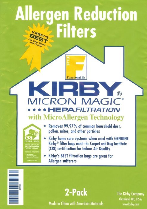 Kirby Style F Allergen Reduction Bags 2 per pack 205808