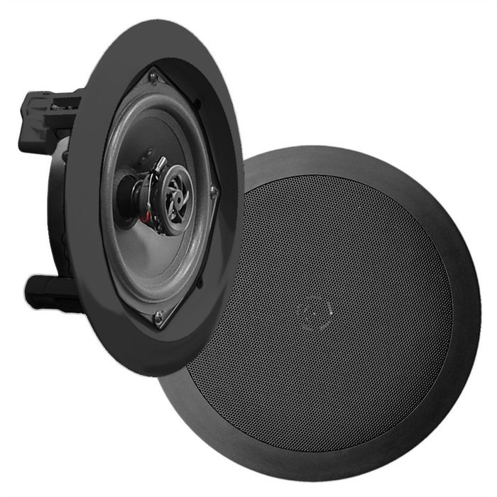 Pyle PDIC81RDSL In-Wall / In-Ceiling Dual 8-inch Speaker System, 2-Way, Flush Mount, Silver (Pair) N2