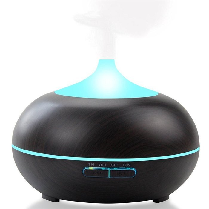 ATD Adjustable Mist Mode Aromatherapy Essential Oil Diffuser with 7 Color Ultrasonic Atomization Humidifier Black N3