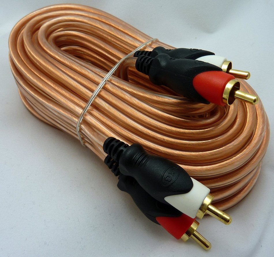 Philmore Premium 25-ft Crystal Clear Shielded Audio Cable with Dual Gold Plated RCA Plugs on Each End N3