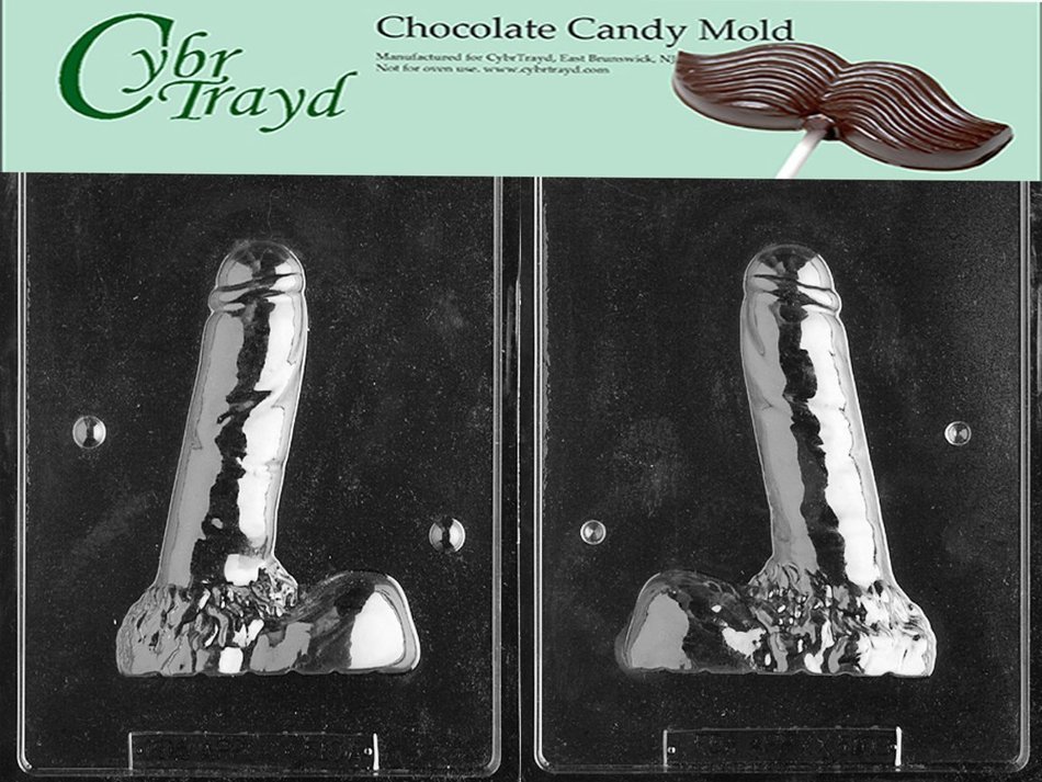 Cybrtrayd XX510AB Large Man's 3d Chocolate Candy 2-Mold Set with Copyrighted 3d Molding Instructions