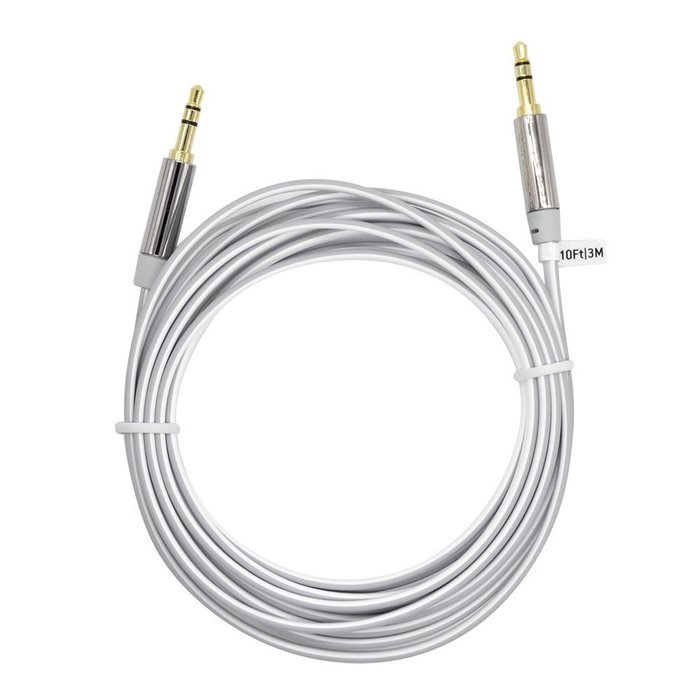 Flat Tangle Free Aux Cable (3 Pack) - 3.5 mm Auxiliary Audio Cable (3ft/6ft/10ft) - Gold Plated Connectors with... N13