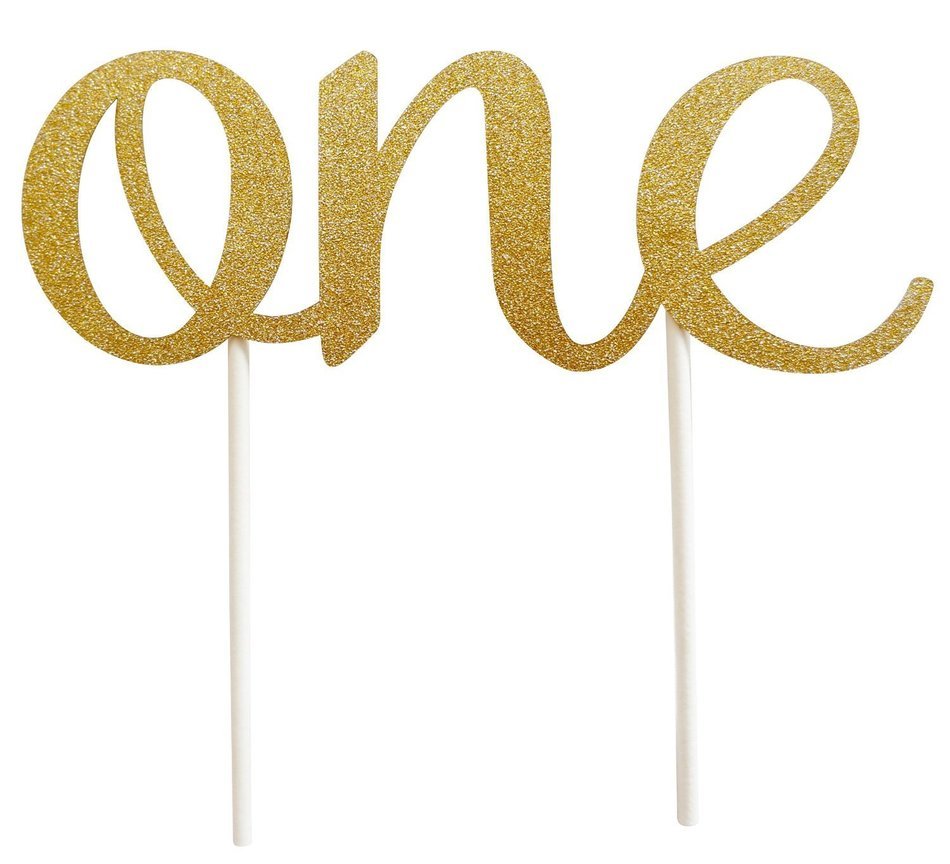 PoshPeanut One Cake Top Handmade in the USA 1st Birthday Cake Topper Beautiful Decoration in Cursive N2