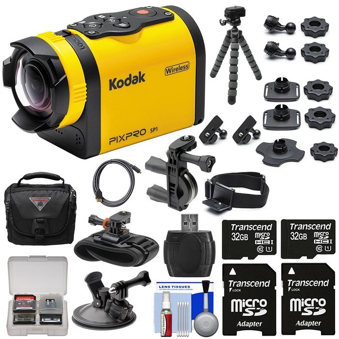 Kodak PixPro SP1 Video Action Camera Camcorder - Aqua Sport Pack with Handlebar, Wrist & Suction Cup Mounts +... N2
