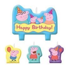 Peppa Pig Birthday Candles - Set of 4