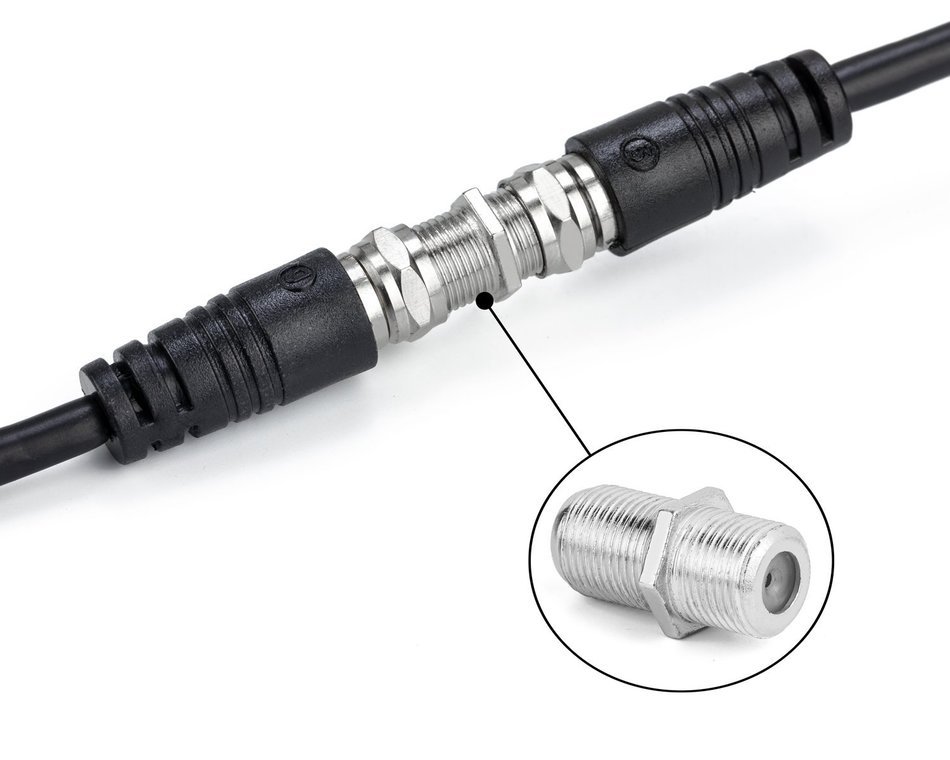 ViewTV Coaxial Cable (50 Feet) with Coaxial Coupler - Extend Your Digital TV Antenna Cable N4