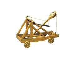 wooden catapult on a white background