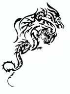 Black And White Dragon, cool Tattoo Design