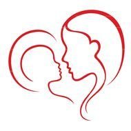 mom with a child as a graphic illustration