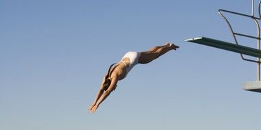 Person Diving From Board clipart