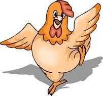 Cartoon Chicken funny drawing