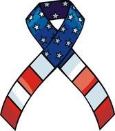 American flag color ribbon