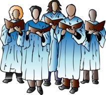 clipart of church choir with books
