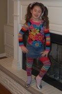 happy child girl posing in Wacky Tacky Day Outfit