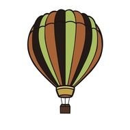 vintage striped hot air balloon