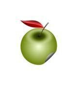 drawn bitten green apple