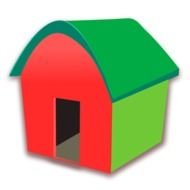 Clip art of colorful house