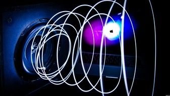 image of white sound waves
