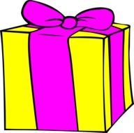 Beautiful purple and yellow gift clipart