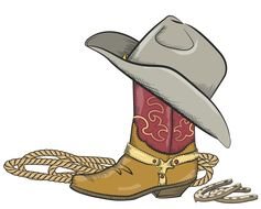 Cowboy Boots And Hat Clip Art drawing