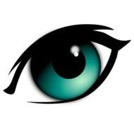 Green blue eye as a clipart